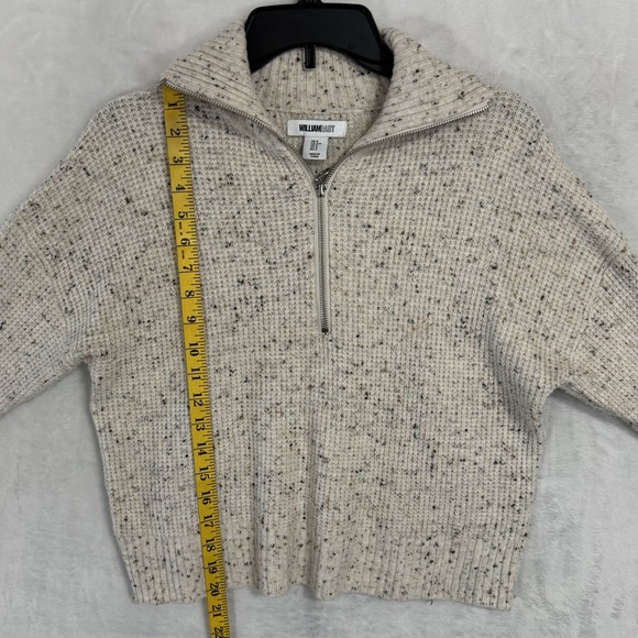 William‎ Rast Ring Zip Turtleneck Sweater Size Small Waffle Weave Cropped Casual - Picture 9 of 13